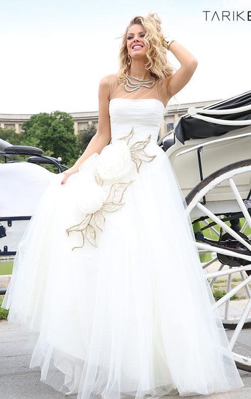 1-Вечернее платье Tarik Ediz (WHITE ROSE АРТ 92322)