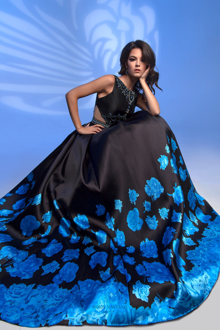 1-Вечернее платье Арт.31098 Black Blue
