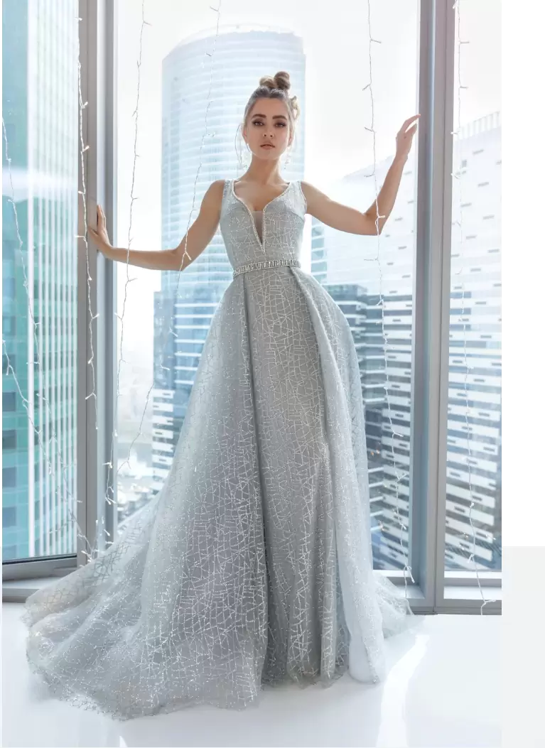 1-Вечернее платье Арт. 3244D-silver