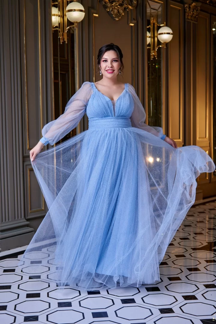 Вечернее платье 309-10-xl-blue